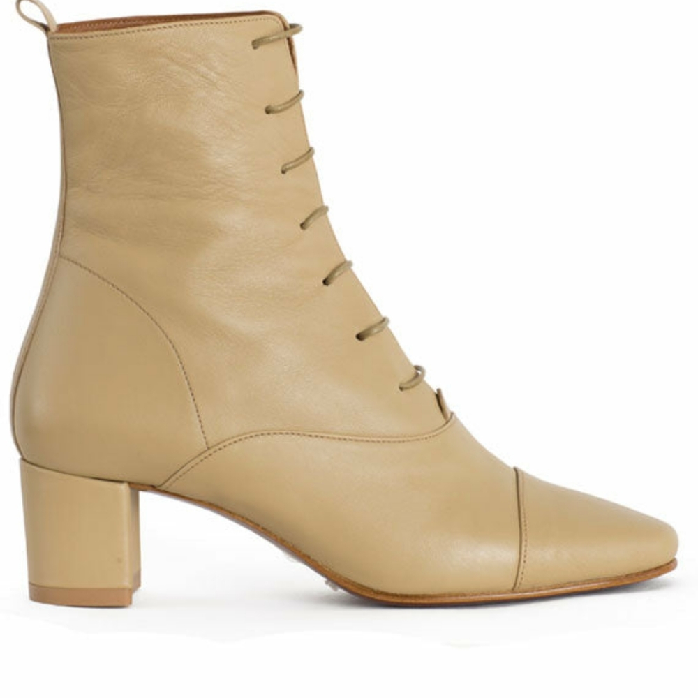 By Far Lada lace up boot in cream, size 39